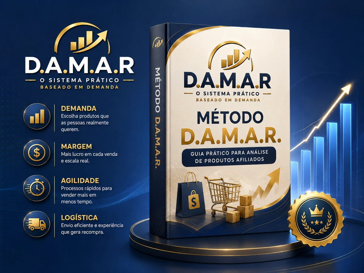 Material visual premium do LaunchPrime em azul e dourado