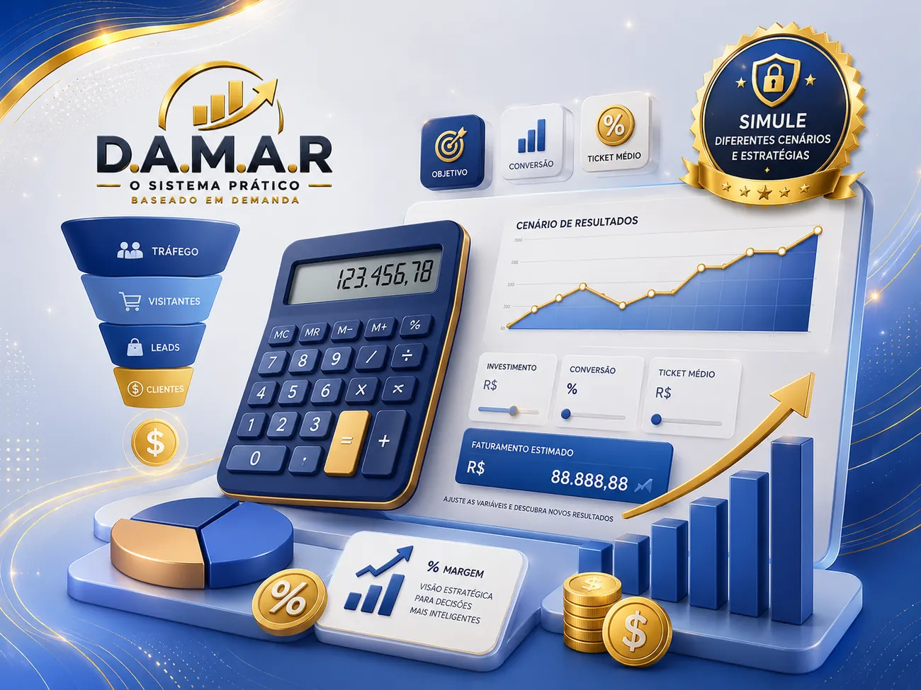 Imagem ilustrativa de simulador de cenários e análise comercial